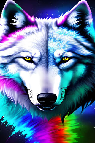 Vibrant Wolf Art 🐺✨