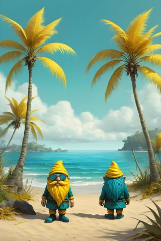 Two Knomes On A Beach