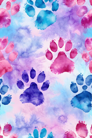 Tie Dye Puppy Print