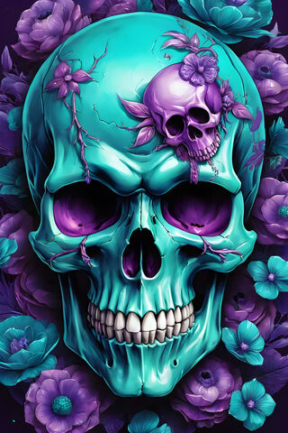 Vibrant Skull Art 🌸💀