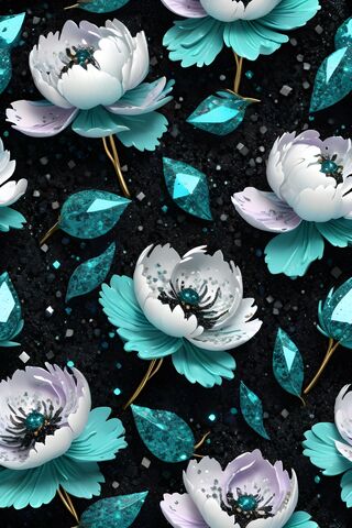 Teal Flowery Spring