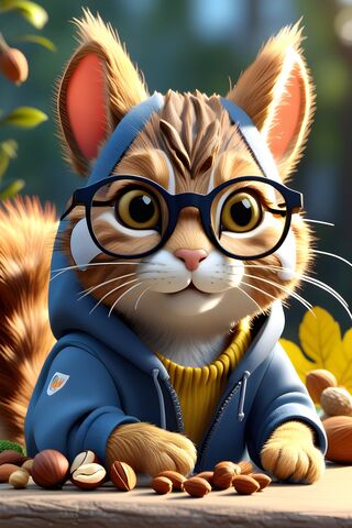 Tabby Cat With Glasses