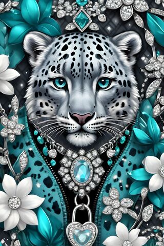 Teal Snow Leopard