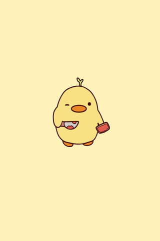 Cute Yellow Chick with a Snack! 🐥🍖