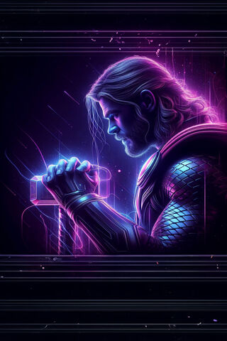 The Cosmic Warrior: A Neon Tribute to Thor' ⚡✨