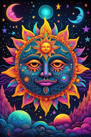 Trippy Celestial Sun