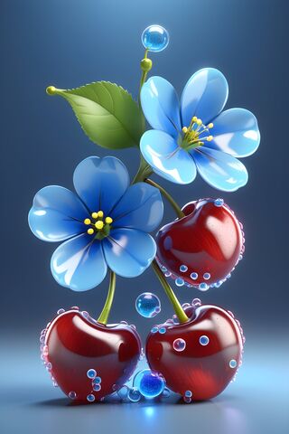 Three Blue Birds Cartoon