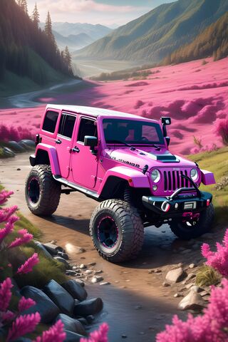 Tough Pink Jeep