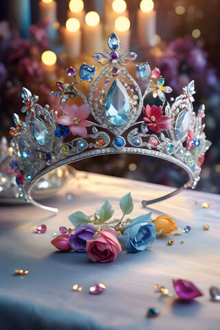 Tiara With Multicolored Jewels