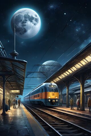 Midnight Train Under a Cosmic Sky' 🌌🚆