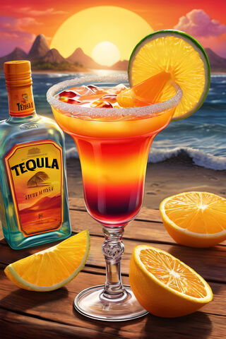 Tequila Sunrise Alcoholic Drink