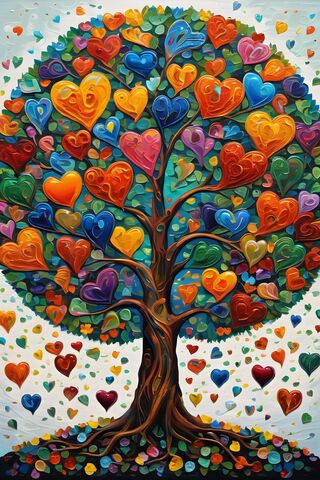 Tree Of Life Hearts & Confetti 1