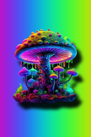 Magical Neon Mushroom Wonderland 🍄✨