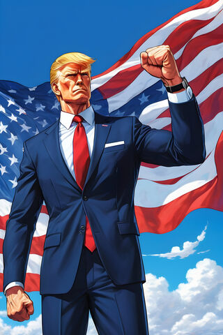 Trump, American Flag, USA,