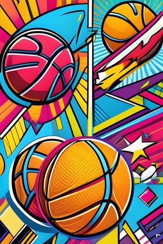 Vibrant Basketball Burs..