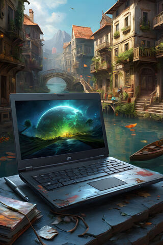Digital Dreams in a Serene World 🌌💻