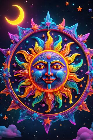 Trippy Celestial Sun
