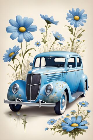 Vintage Charm: Blue Bea..