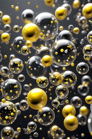 Transparent 3D Bubbles With Sparkling Stars