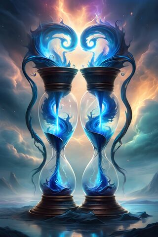 Twin Flaming Hourglasses