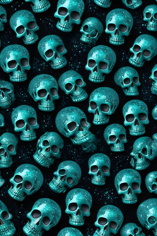 Teal Skulls