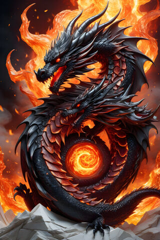 Fiery Three-Headed Drag..
