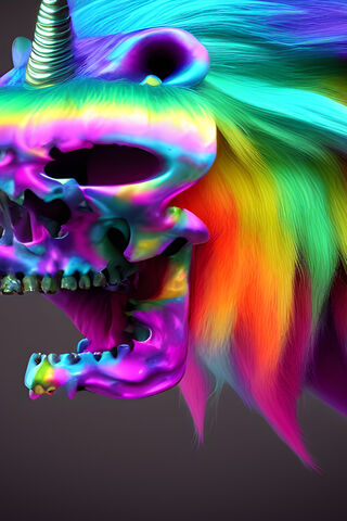 Rainbow Unicorn Skull �..