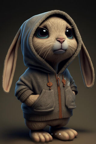 Cool Bunny in a Hoodie