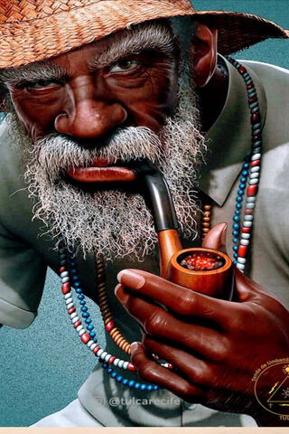 Wise Elder with a Pipe ..