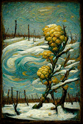 Winter Blossoms in a Starry Sky 🌌❄️