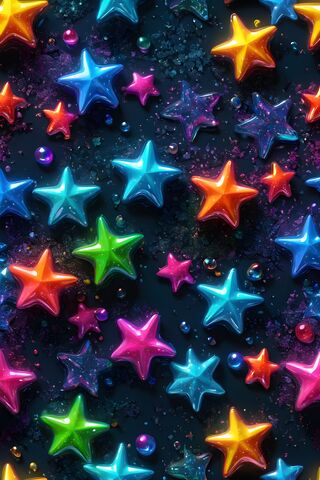 Vivid Rainbow Stars