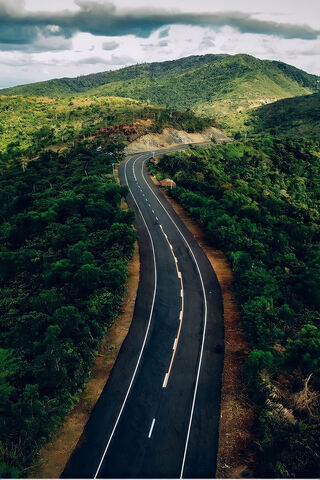 Serpentine Road Through..