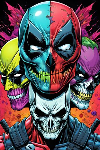 Venom Batman Deadpool Sugar Skull Trippy