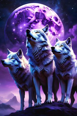Wolves Under A Purple Moon