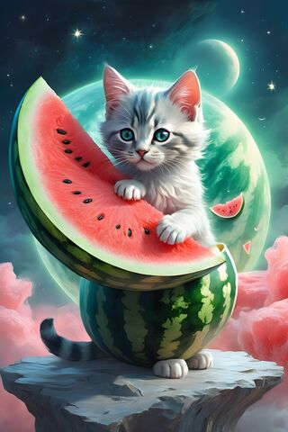 Watermelon Kitten