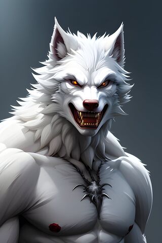 Fierce White Wolf Warrior 🐺✨
