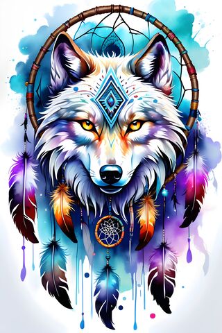 Wolf Dream Catcher