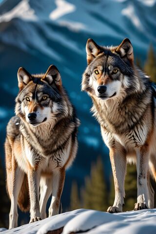 Majestic Wolves in Winter Wonderland 🐺❄️