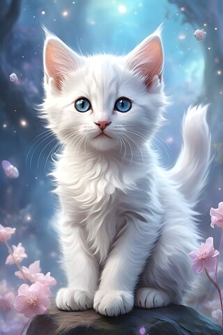 Enchanting White Kitten..