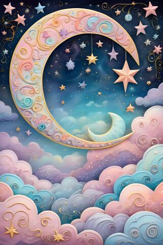 Whimsy Pastel Moon