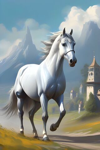 Majestic White Stallion..