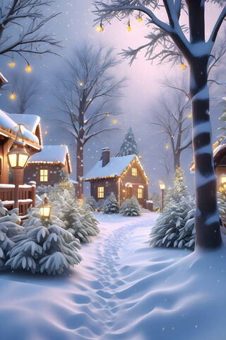 Winter Home Scene