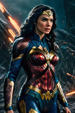 Wonder Woman Wearing A Galactic Suit