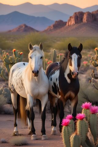 Wild Horses In The Desert