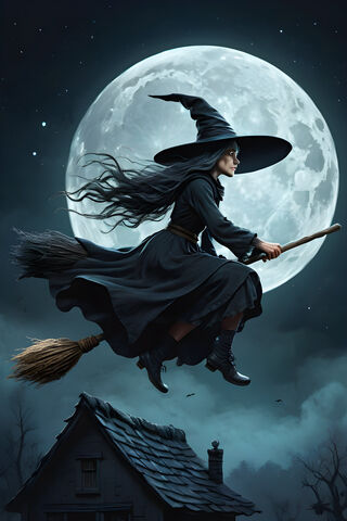 Witch Flying Broom