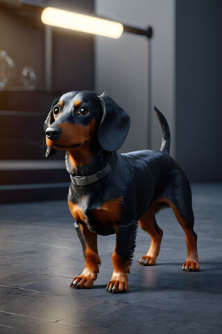 Adorable Dachshund in a Modern Setting 🐾✨
