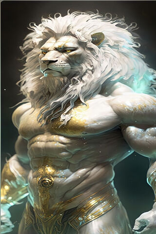 WHITE LION WARRIOR ART