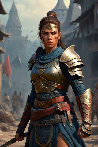 Brave Warrior in a Medieval Town ⚔️🏰