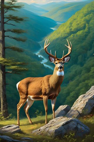 Whitetail Deer In Mountains WV