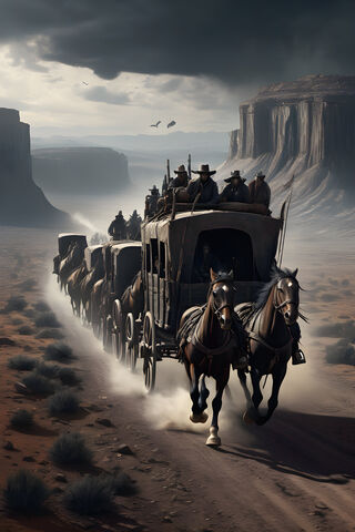 Wagon Train Running The Horses